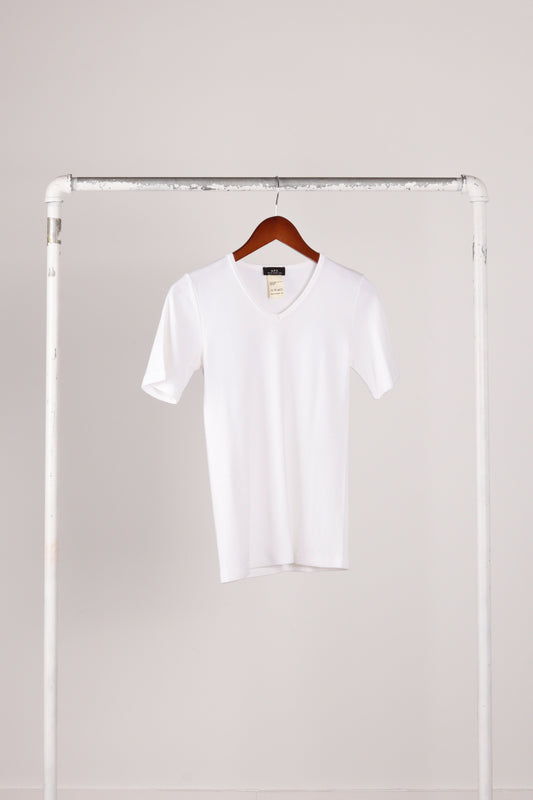 90's APC Women's 'V-Neck Cotton Jersey' Shirt