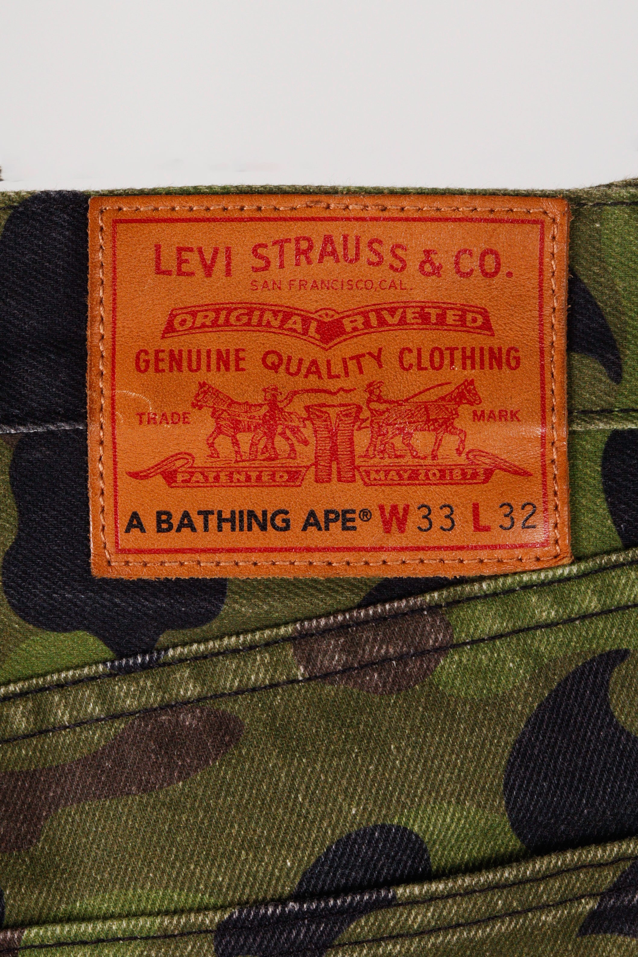 A Bathing Ape / BAPE x Levi's SS21 'Color Camo 501 93 Model' Denim