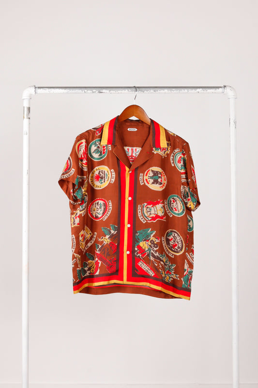 Bode FW23 'State Seal' S/S Silk Shirt (2023)