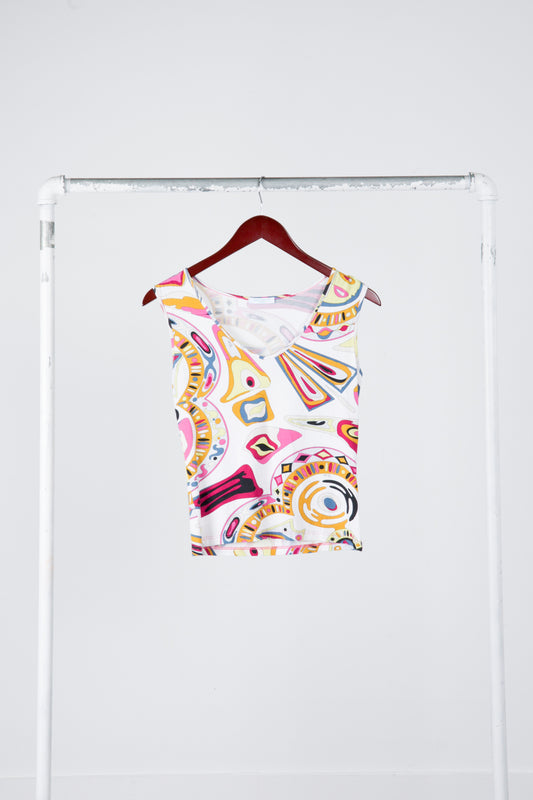 Emilio Pucci SS05 'Geodesic Multicolor Print' Sleeveless Shirt (2005)