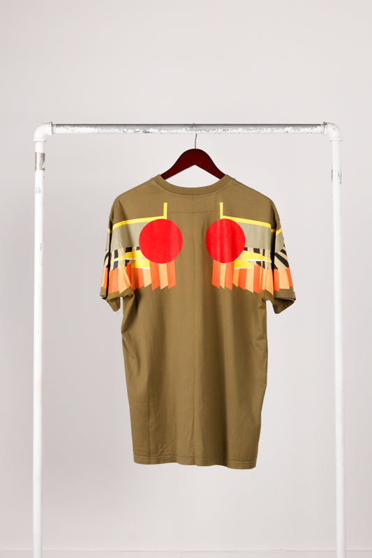 Givenchy FW17 'Columbian Optical Wing Print' Tee Olive (2017)