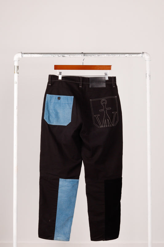 JW Anderson FW22 'Cropped Patchwork Fatigue' Trousers Black (2022)