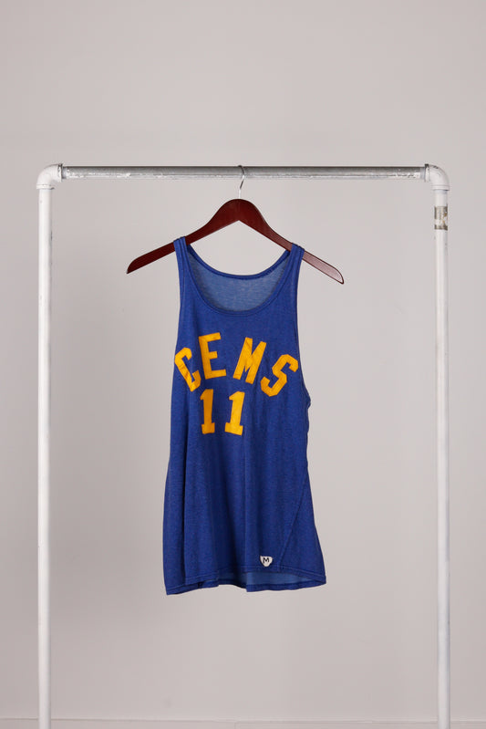 Vintage 50's CEMS '11' Basketball Jersey Blue
