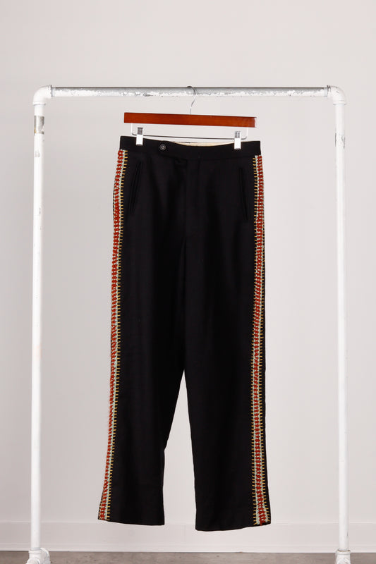 Bode FW21 'Merino Wool Crochet Trim' Trouser Black (2021)