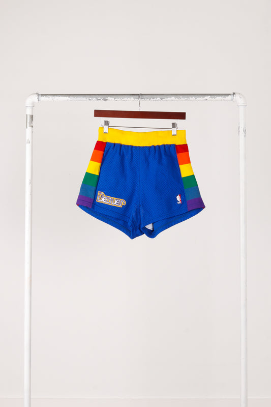 Vintage 80's Sand Knit 'Denver Nuggets Away' Authentic Basketball Shorts