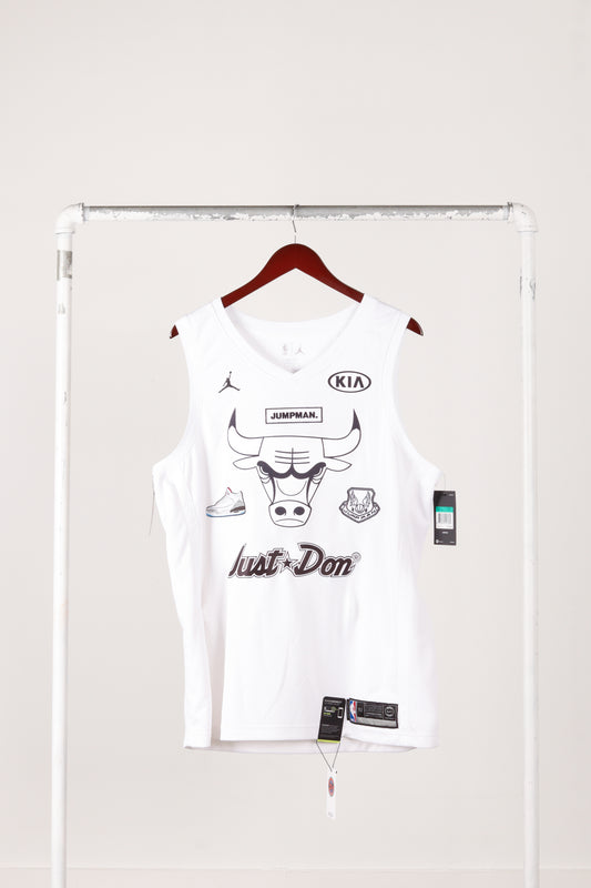 Nike 'Custom Patch All Star Game Micheal Jordan' Swingman Jersey White (2018)