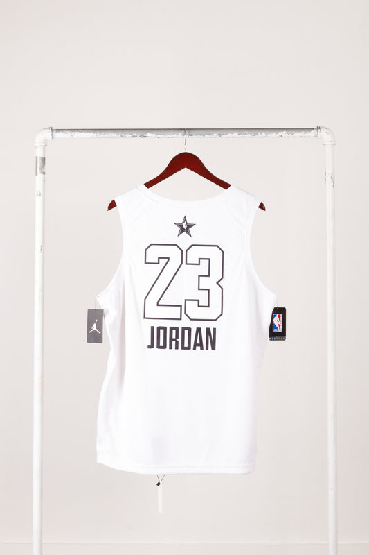 Nike 'Custom Patch All Star Game Micheal Jordan' Swingman Jersey White (2018)