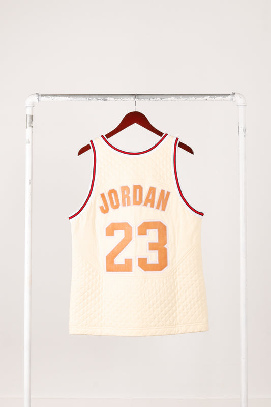 Renzo Cardoni 'Custom Quilted Chicago Bulls Michael Jordan' Jersey Beige