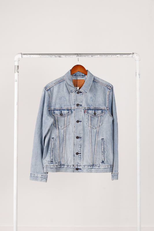 Levi's Premium 'Medium Wash Distressed Hem' Denim Trucker Jacket (2018)