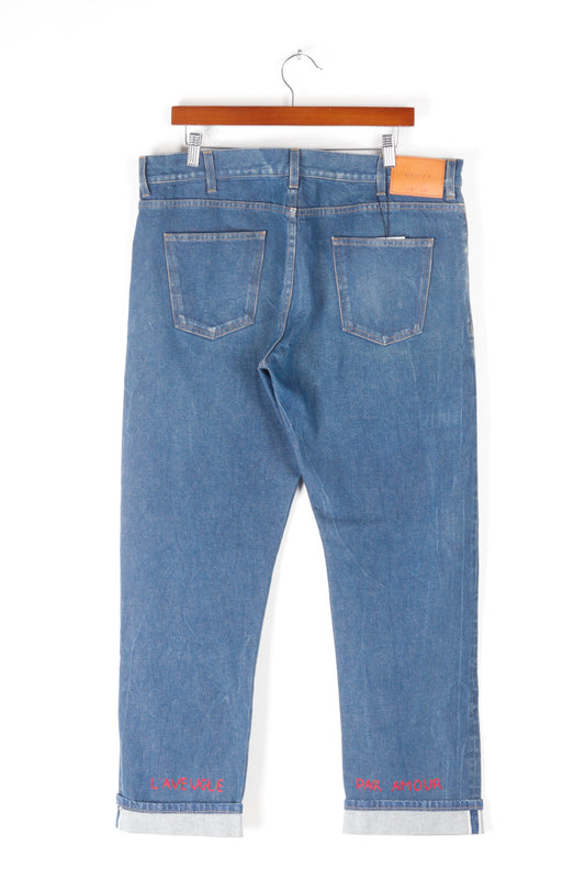 Gucci SS17 ' L'aveugle Par Amour Emboidered' Selvedge Denim Jeans (2017)