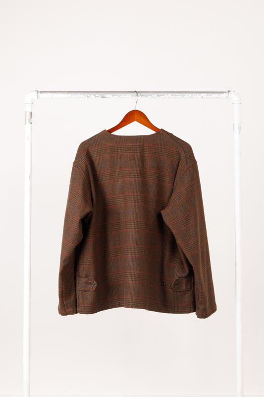 Engineered Garments FW21 'Glen Plaid Work' Cardigan Brown (2021)