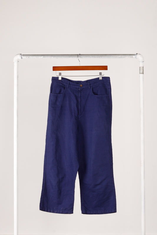 Comme des Garçons tricot SS11 'Linen Back Buckle' Pants Blue (2011)