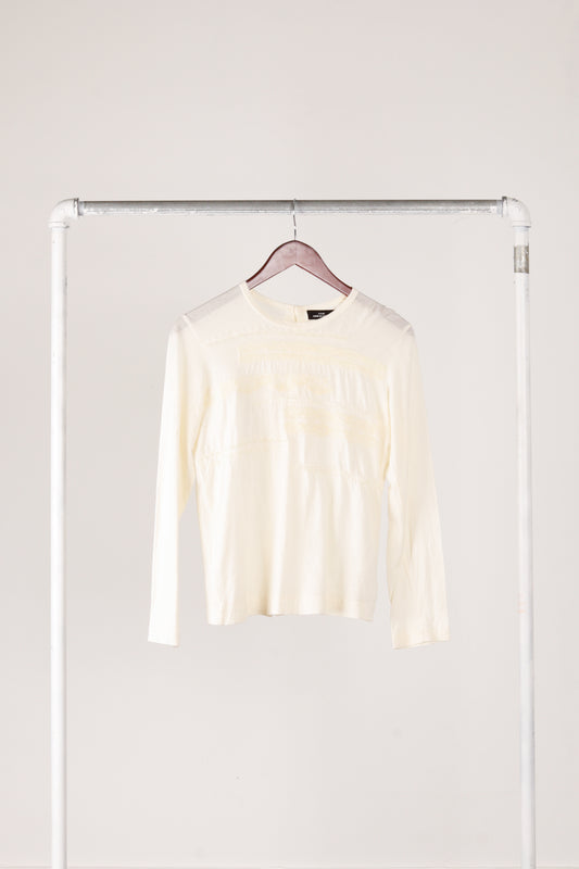 Comme des Garçons tricot FW06 'Floral Laced' L/S T-Shirt White (2006)