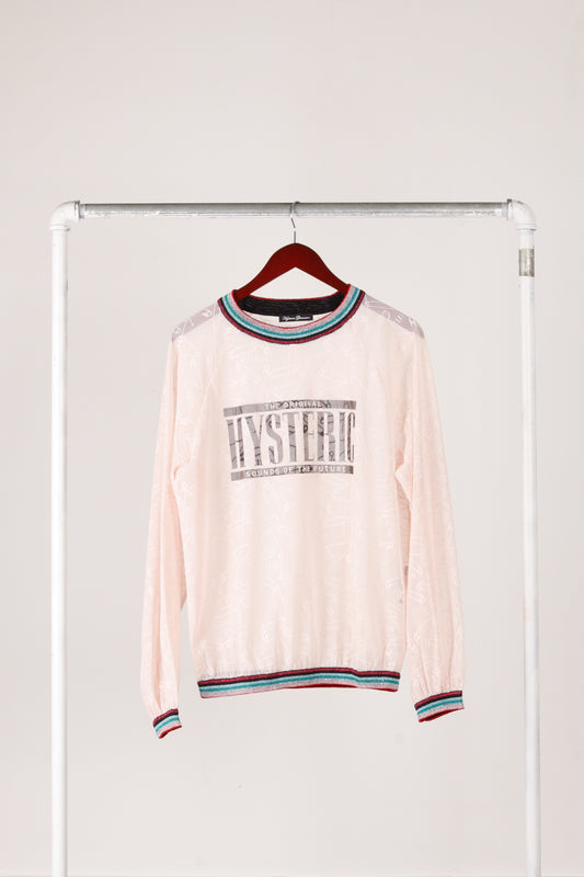 Hysteric Glamour SS18 'Jacquard Pin Mesh' Pullover Pink (2018)