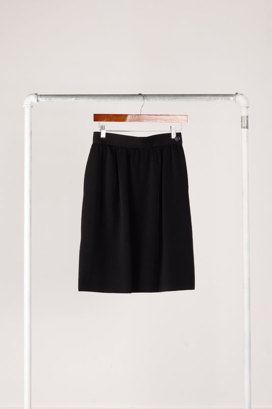 90's Yves Saint Laurent 'A Line' Skirt Black