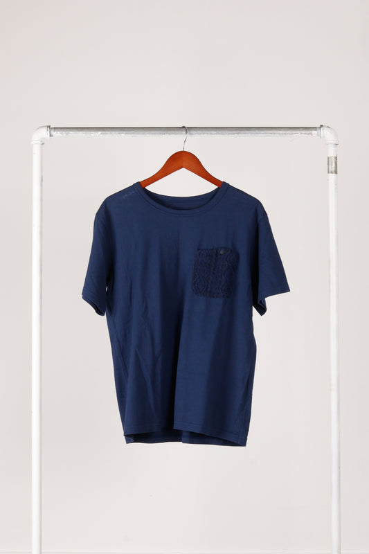 White Mountaineering FW13 'Wool Cable Knit Pocket' T-Shirt Navy (2013)