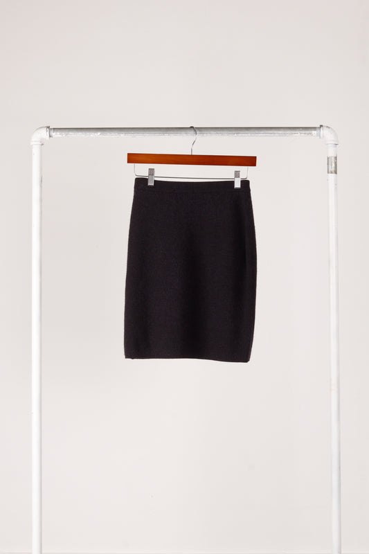 80's Issey Miyake 'Wool Pencil' Skirt Black