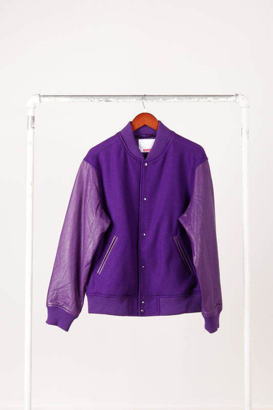 Supreme FW18 'Motion Logo Varsity' Jacket Purple (2018)