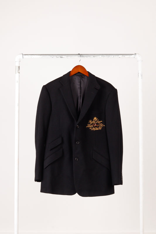 Ralph Lauren Purple Label 'Logo Embroidered' Wool Custom Fit Sport Coat