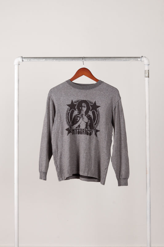 Hysteric Glamour FW18 'Seduction Graphic' Knit Sweater Top Grey (2018)
