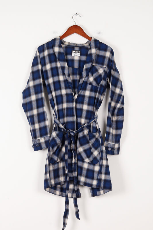 Luker FW16 'Ombre Check' Flannel Coat Blue (2016)