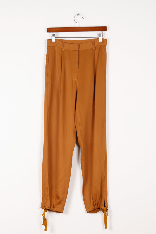 Maison Margiela 6 SS16 Womens 'Double Pleated Tie Hem' Pants Caramel (2016)