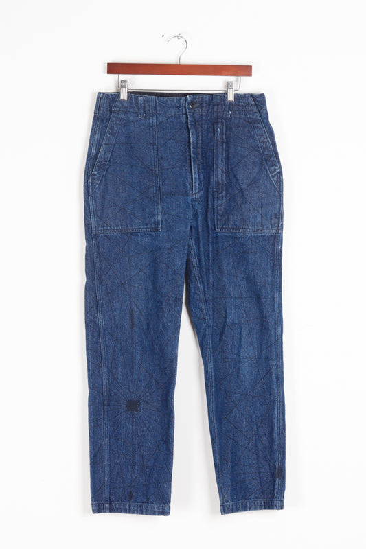 Engineered Garments FW22 'Nautical Print 12oz Denim' Fatigue Pants (2022)