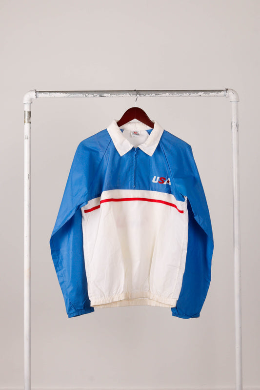 Vintage 1984 Team USA 'Olympic Games' 1/4 Zip Up Pullover Windbreaker Jacket