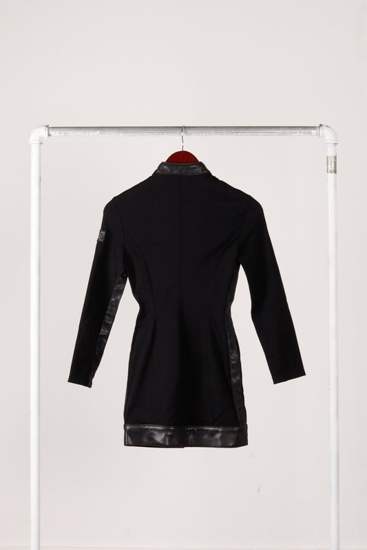 90's Versace Jeans Couture Womens 'Lambskin Trim' Full-Zip Mini Dress