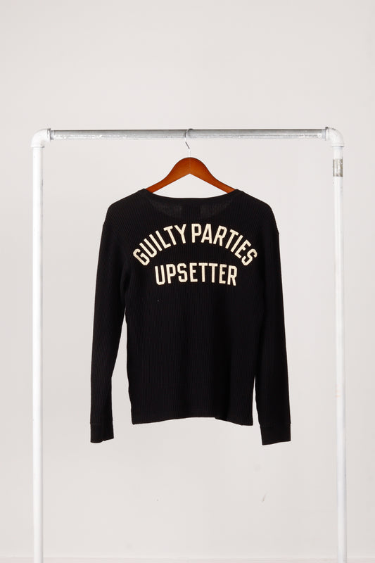 Wacko Maria The Guilty Parties 'Upsetter' Waffle Knit Thermal Crewneck Black