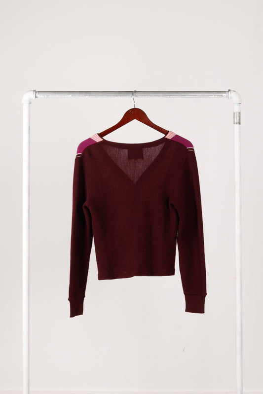 Needles 'Multi Panel Striped' Knit Cardigan Sweater Purple