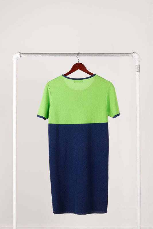 2000's Yves Saint Laurent 'Color Block' Knit Mod Dress