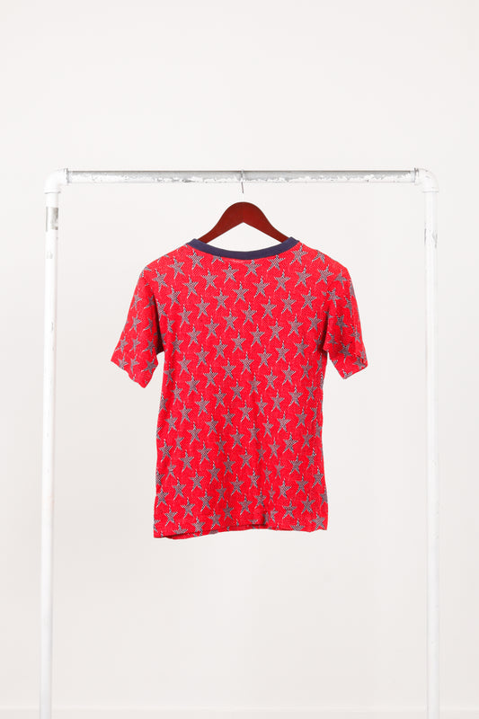 Hand Made 'Star Pattern' Knitted Button Top