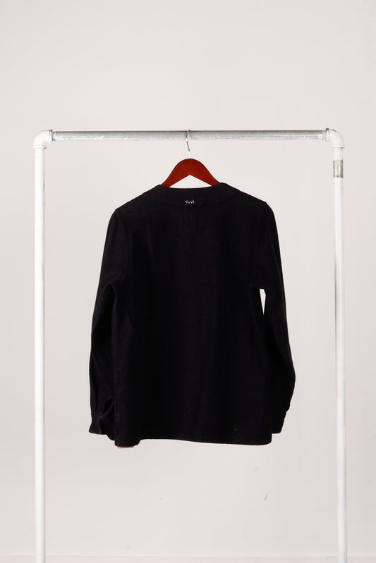 Visvim SS19 'Free Edge Baseball Collar L/S' Shirt Black (2019)