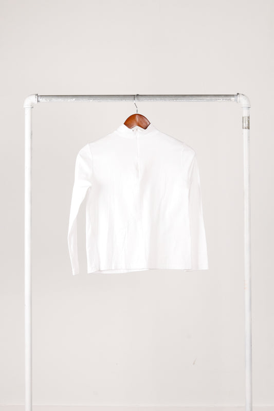 (sue)UNDERCOVER FW19 'Sheer Collar' L/S Mock Neck White (2019)