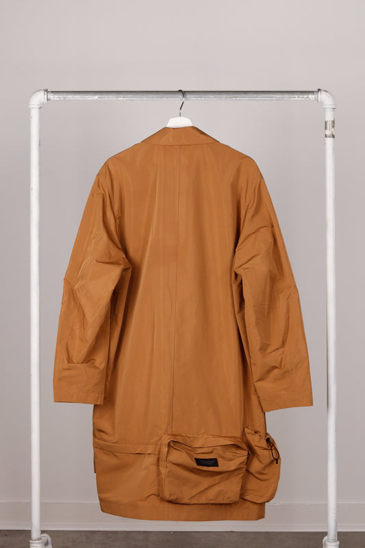 Undercover SS20 'Steel Collar 3D Zip Pocket' Trench Coat Duck Brown (2020)