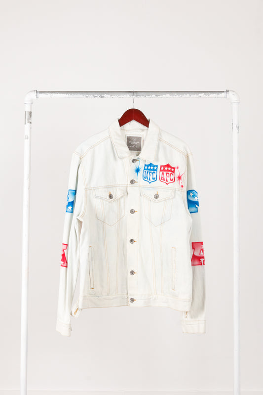 Custom 'National Football League NFL Graphic Airbrushed' Denim Jacket