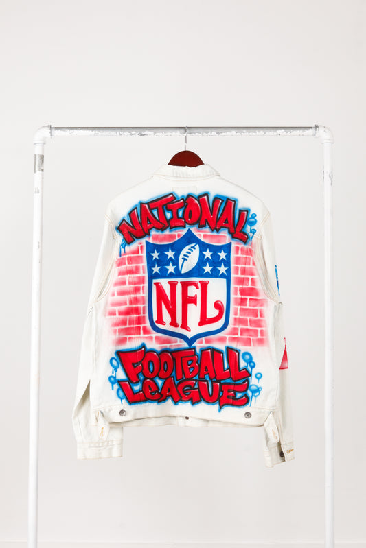 Custom 'National Football League NFL Graphic Airbrushed' Denim Jacket