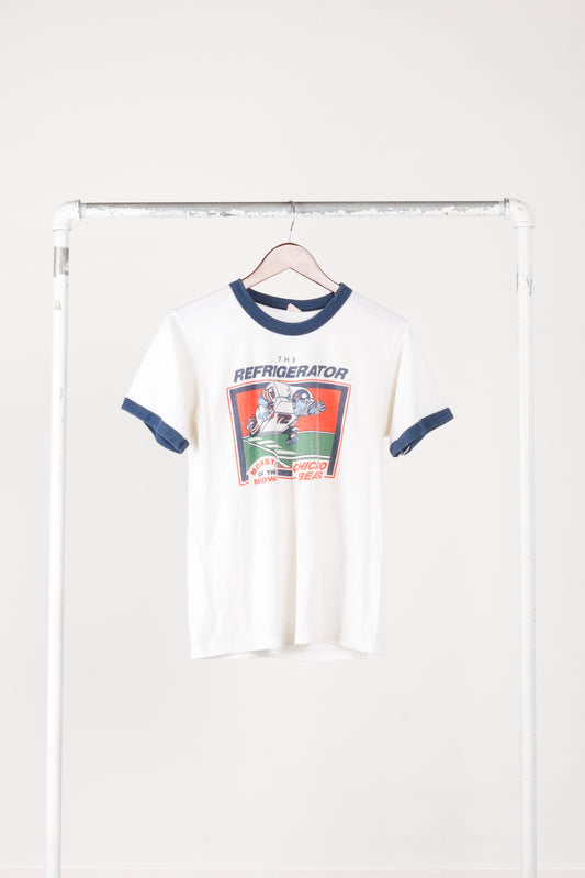 Vintage 1986 Chicago Bears 'The Refrigerator Monster Of The Midway' Ringer T-Shirt