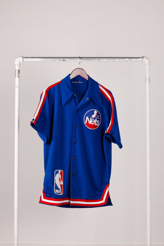 Vintage 1983-84 Rawlings 'New Jersey Nets Away Team Issue' Shooting Shirt Blue