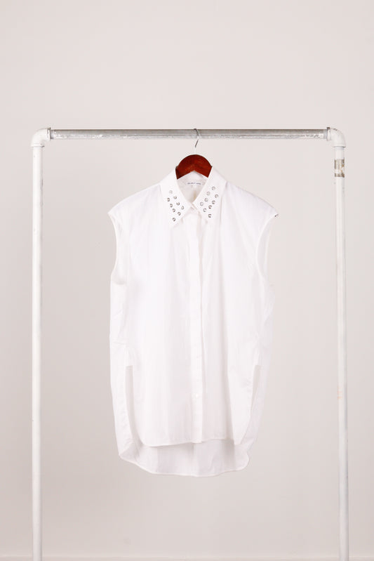 Helmut Lang 'Gauge Embellished Collar' S/S Oxford Shirt
