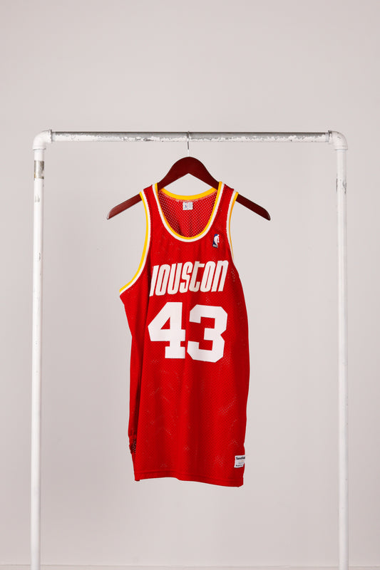 Vintage 1986-87 Sand Knit 'Jim Petersen Houston Rockets' Away Authentic Jersey Red