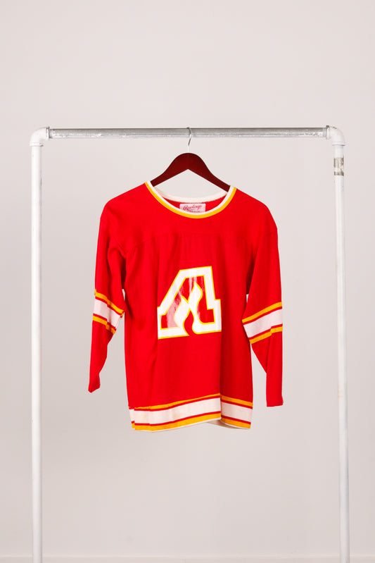 Vintage 80's Rawlings 'Atlanta Flames' Home Hockey Jersey Red