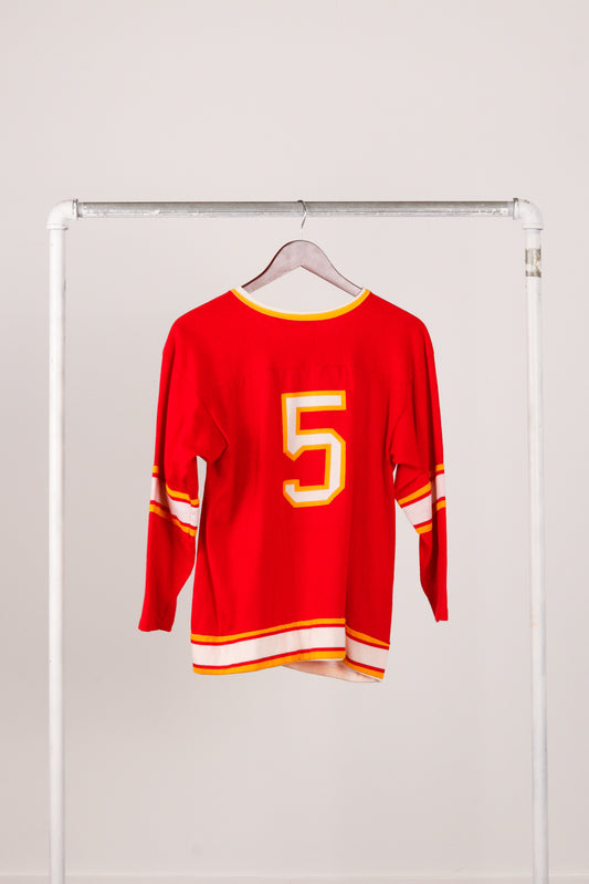 Vintage 80's Rawlings 'Atlanta Flames' Home Hockey Jersey Red