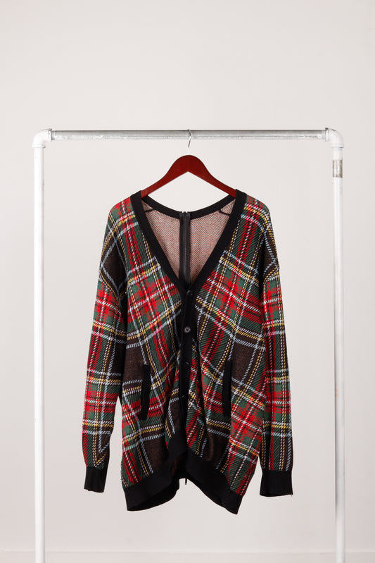 UNDERCOVER SS23 'Tartan Plaid Zipper' Cardigan Sweater (2023)