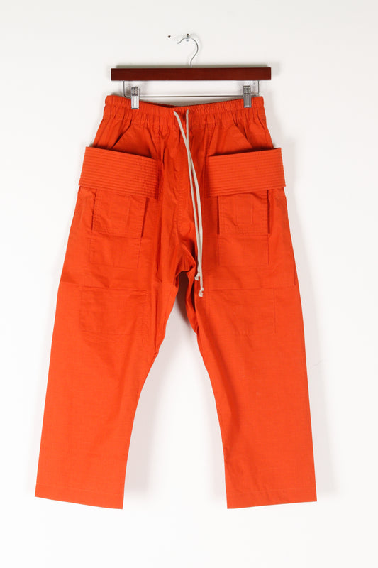 Rick Owens DRKSHDW SS22 'Creatch Cargo Cropped Drawstring' Pants Orange (2022)