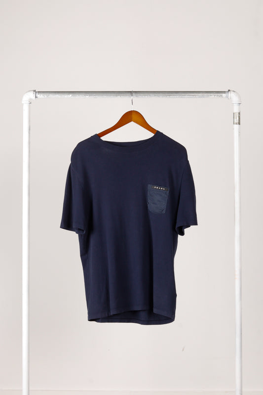 Prada SS20 'Gabardine Trim Pocket' T-Shirt Navy (2020)