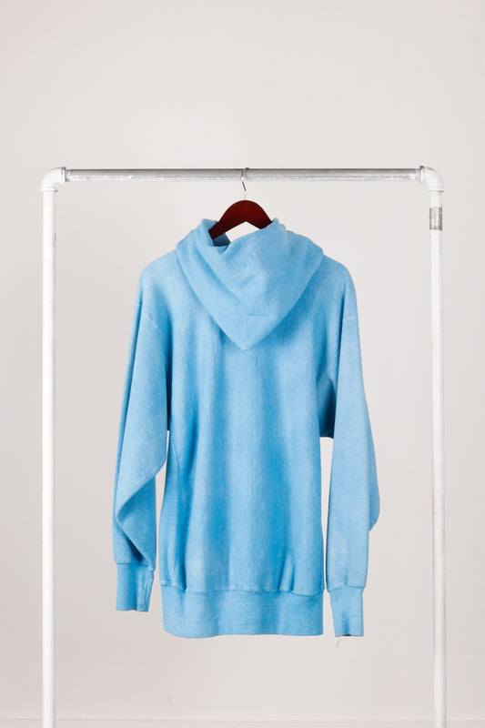 Vintage 90's Champion 'Over Dyed Key West' Hooded Sweatshirt Blue