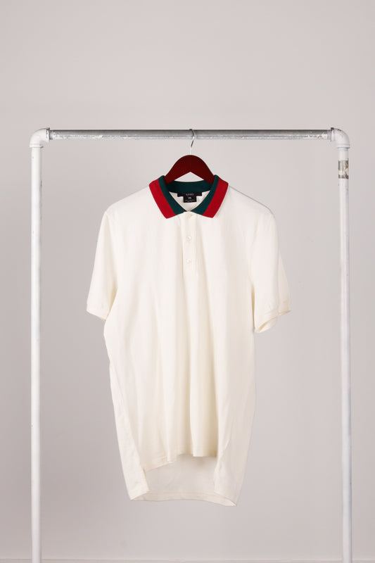 Gucci SS08 'Link Monogram Logo Embroidered' S/S Polo Shirt White (2008)