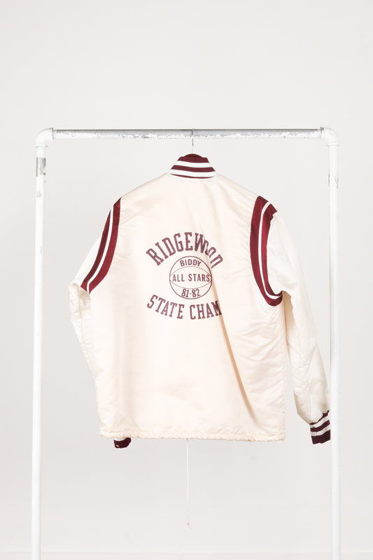 Vintage 1981-82 Ridgewood New Jersey 'Biddy All Stars State Champs' Satin Jacket